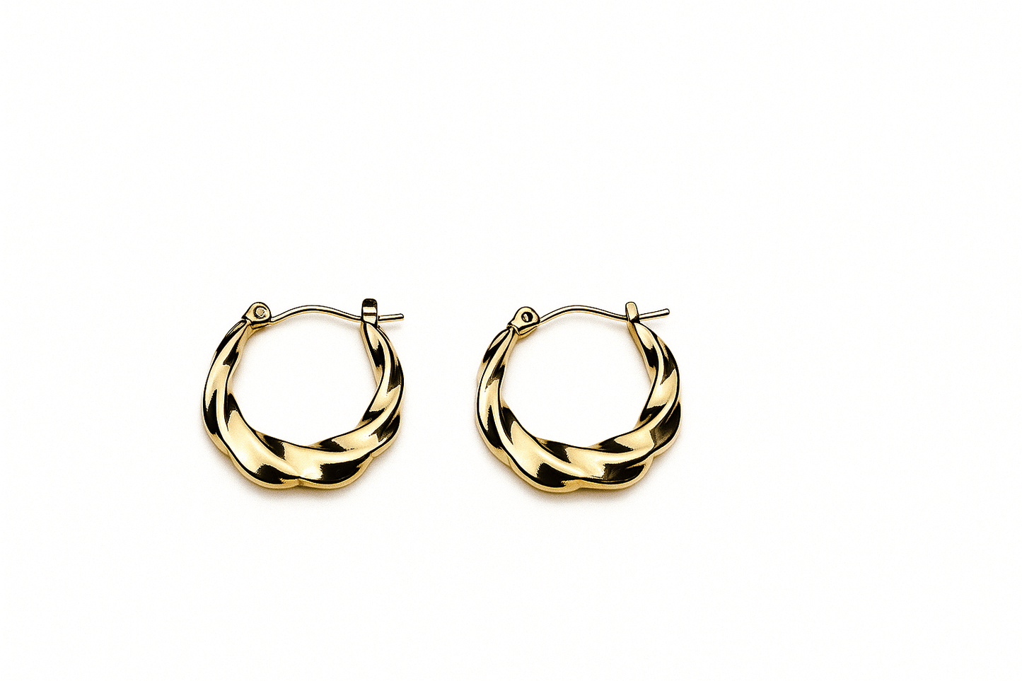 Twisted Elegance Gold Hoop Earrings