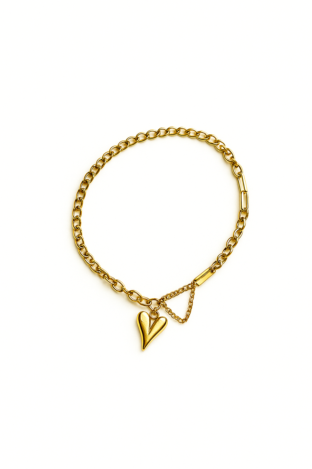 Trikasha Heart Link Gold Bracelet