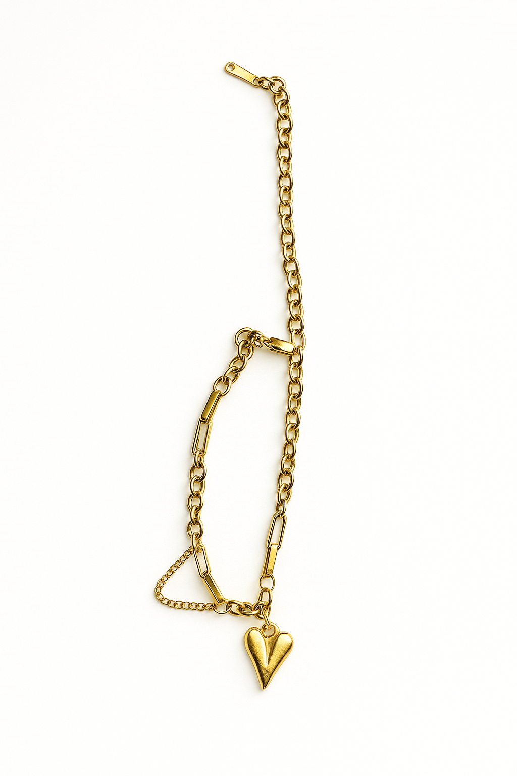 Trikasha Heart Link Gold Bracelet