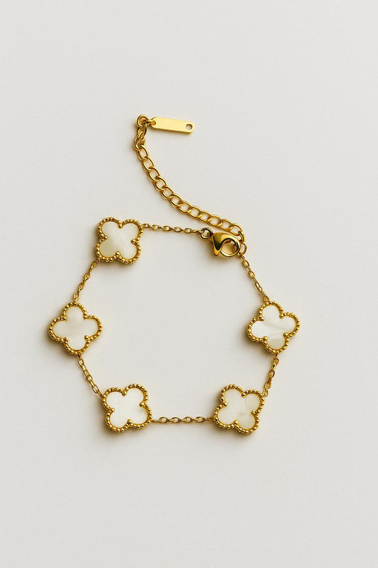 White Clover Charm Bracelet
