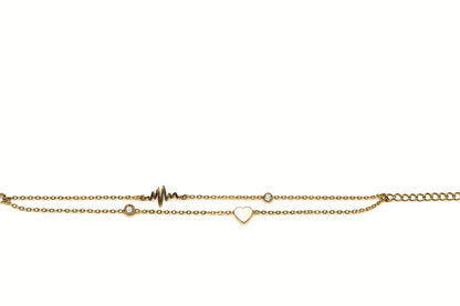 Dual Charm Love Pulse Bracelet