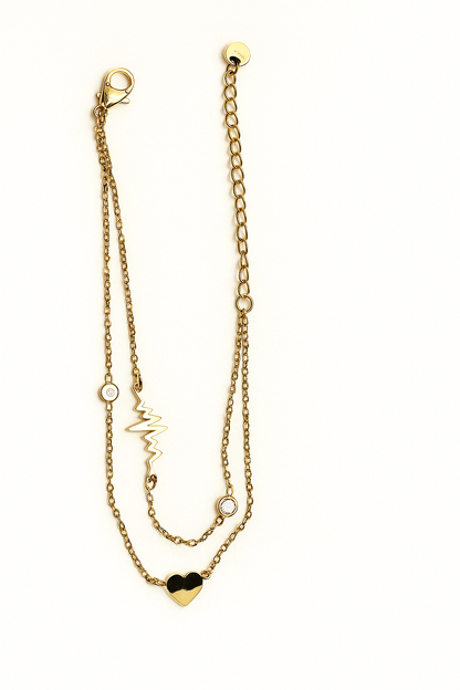 Dual Charm Love Pulse Bracelet