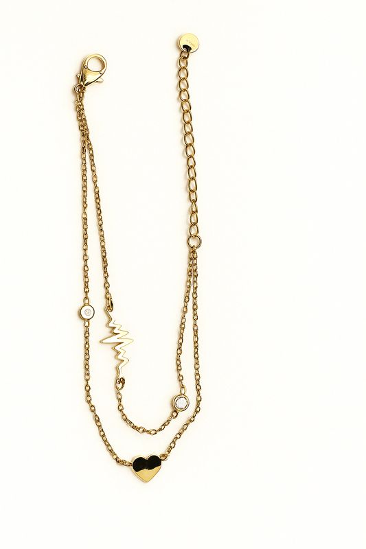 Dual Charm Love Pulse Bracelet