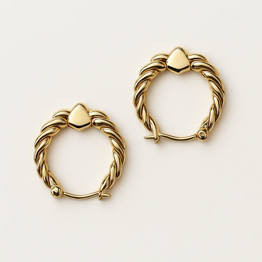 Royal Twist Gold Hoop Earrings