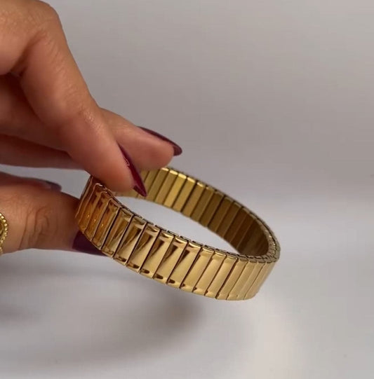 Modern Gold-Tone Segmented Bracelet