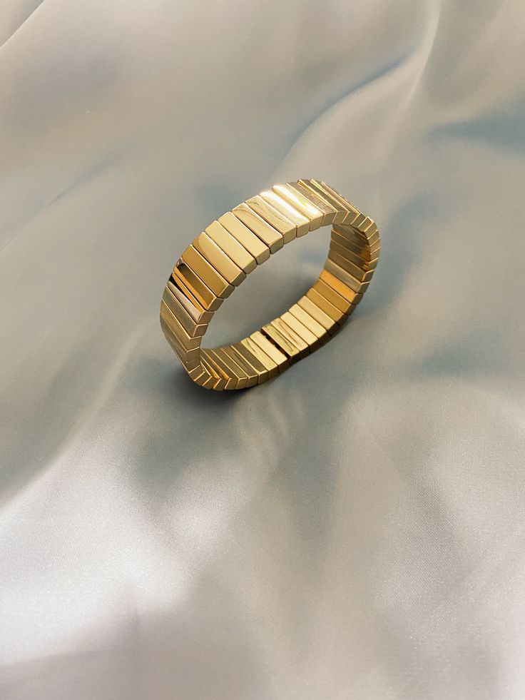 Modern Gold-Tone Segmented Bracelet