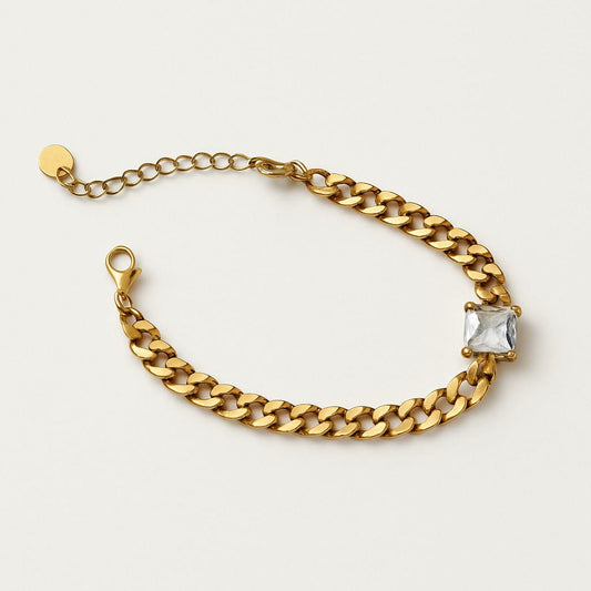 Crystal Luxe Gold Chain Bracelet
